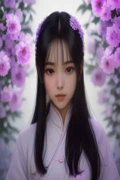 新葡京影视热播电视剧封面，古装女主角在飞花落叶的庭院中凝视远方，画面诗意唯美